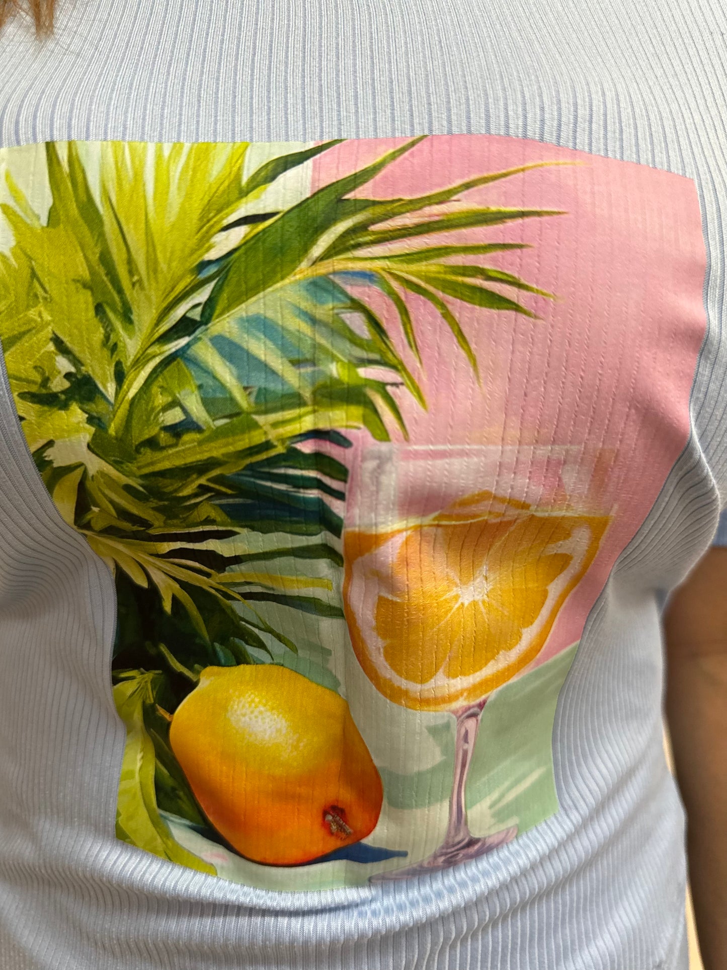 Conjunto Tropical Azul – Blusa y Shorts